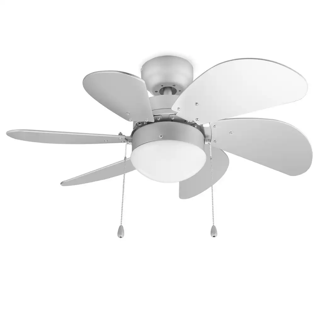 Ventilatore a soffitto con 6 Pale Diametro 76cm Potenza 50W con Luce Bianca