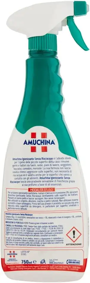 Amuchina Spray Igienizzante 750ml - Confezione da 12, Senza Risciacquo