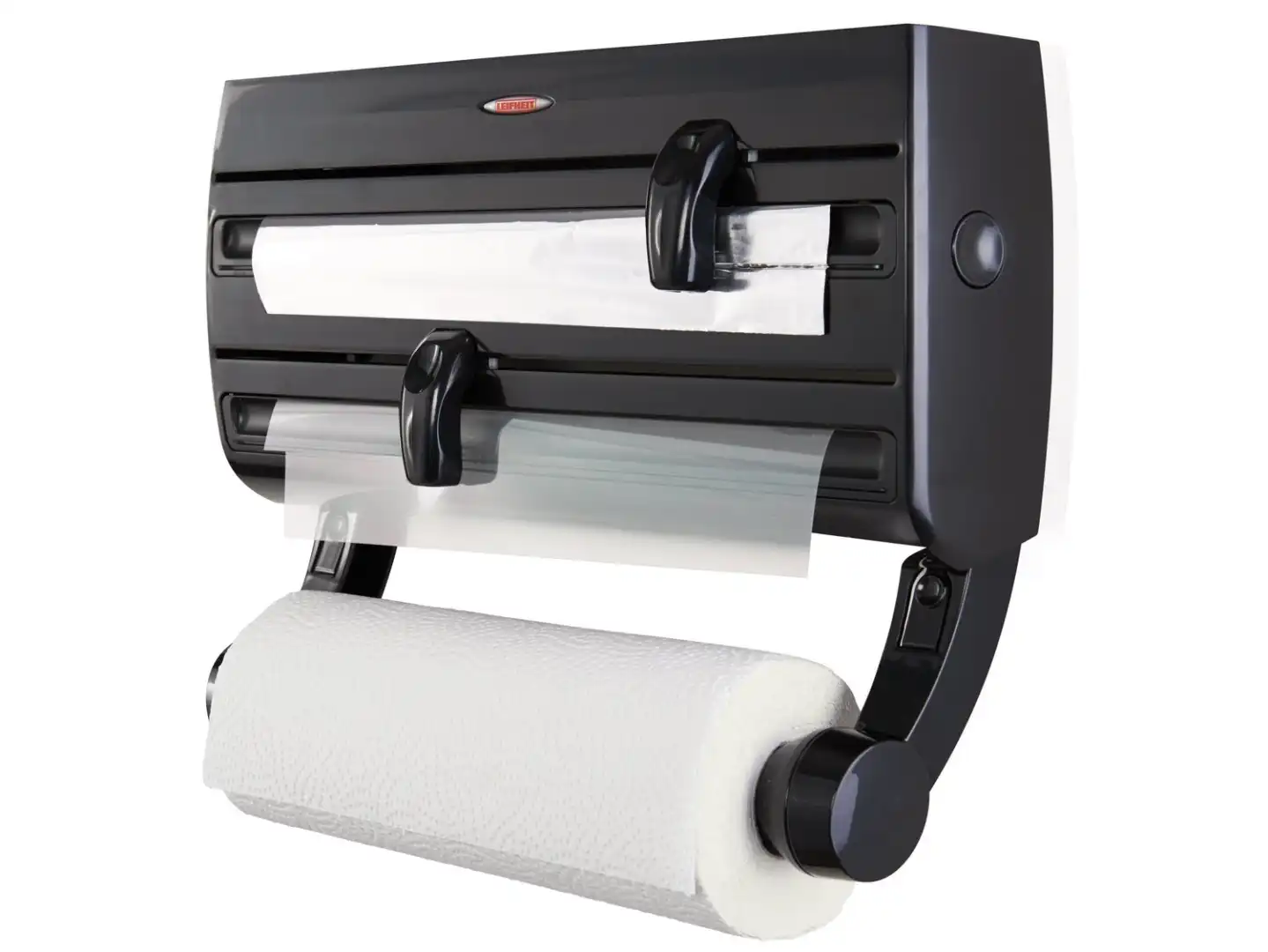 Portarotolo A Parete Leifheit Parat F2 Nero PortaScottex da Cucina in Alluminio