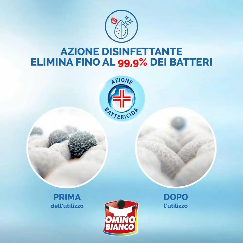 Omino Bianco Additivo Disinfettante Polvere, Smacchia e Elimina Odori, 450g x3