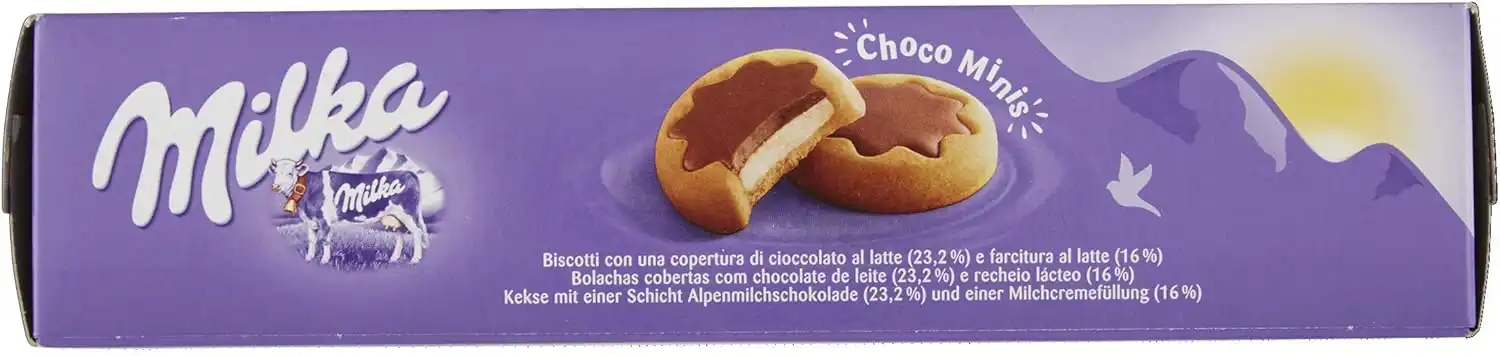 16x Milka Choco Minis 185g Biscotti Ripieni Latte Ricoperti Cioccolato Multipack