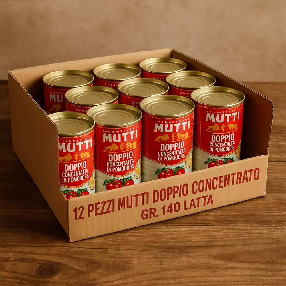 12 Pezzi Doppio Concentrato Di Pomodoro 140g Pasta 100% Italiana Mutti