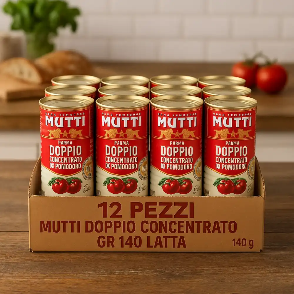 12 Pezzi Doppio Concentrato Di Pomodoro 140g Pasta 100% Italiana Mutti