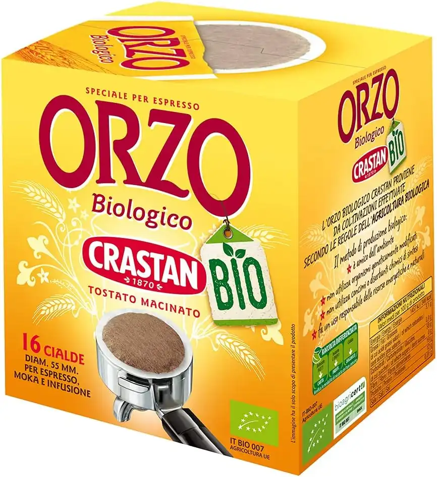 Crastan Cialde Orzo Biologico Espresso 192 Cialde 12x16 Pezzi