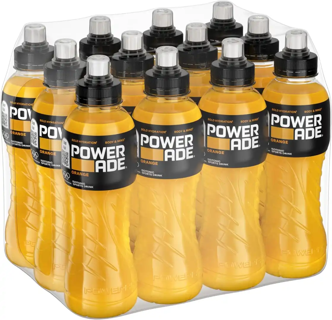 12x Powerade Orange 500ml Bevanda Isotonica Sport Drink Idratante Tappo Sport