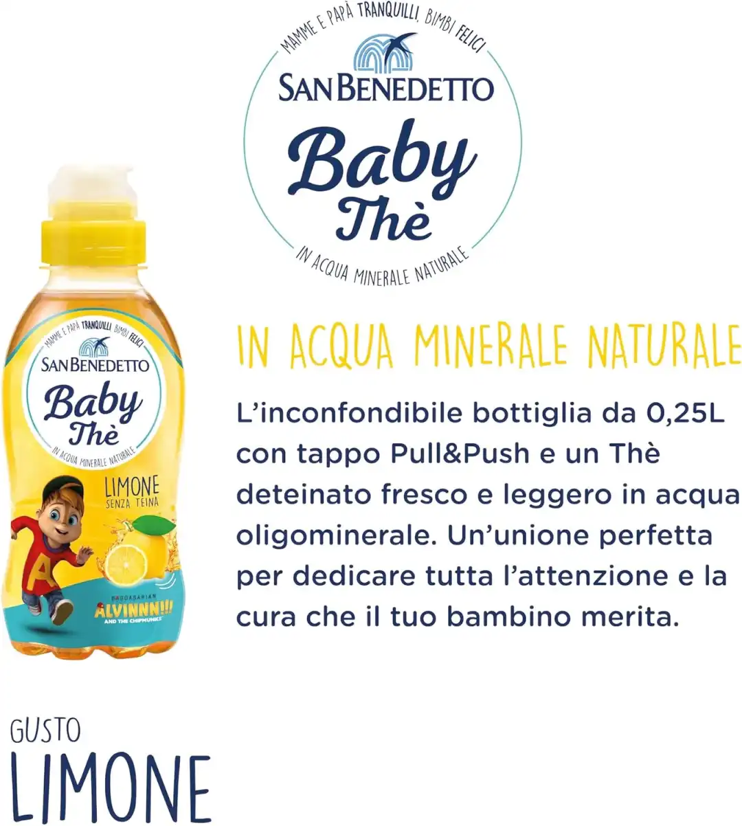 San Benedetto Baby Thè Limone 24x250ml – Bevanda Senza Teina per Bambini