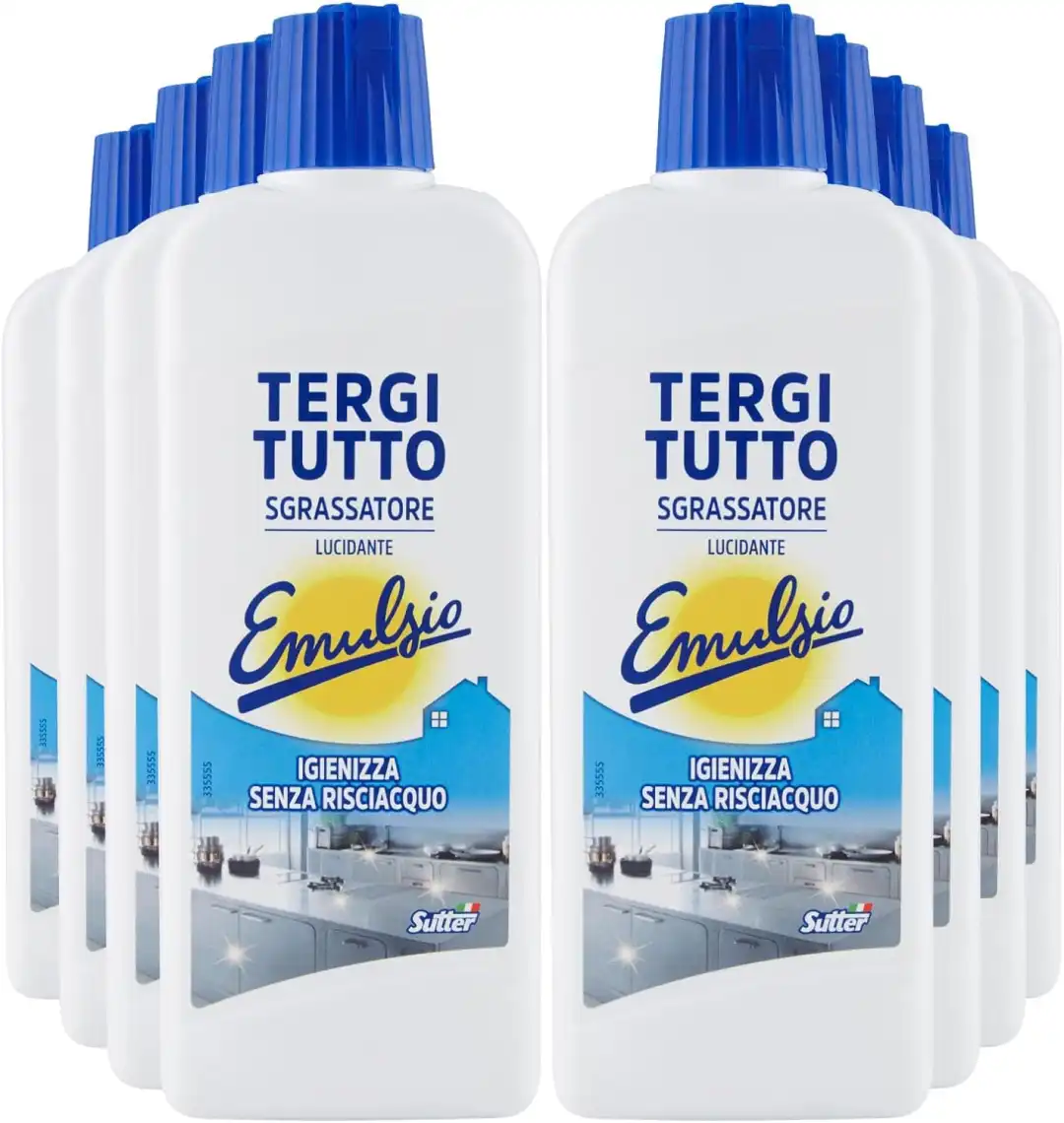 8x Emulsio Tergi Tutto Sgrassatore Crema 375ml Igienizzante Senza Risciacquo