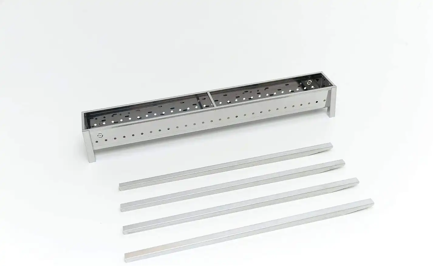 Canalina Cuocispiedini ed Arrosticini a Carbone 100cm Milano Acciaio Inox 430 ba