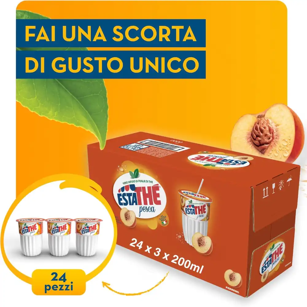 Estathé Pesca con Vero Infuso di Foglie di The e Succo di Pesca 72 x 200 ml