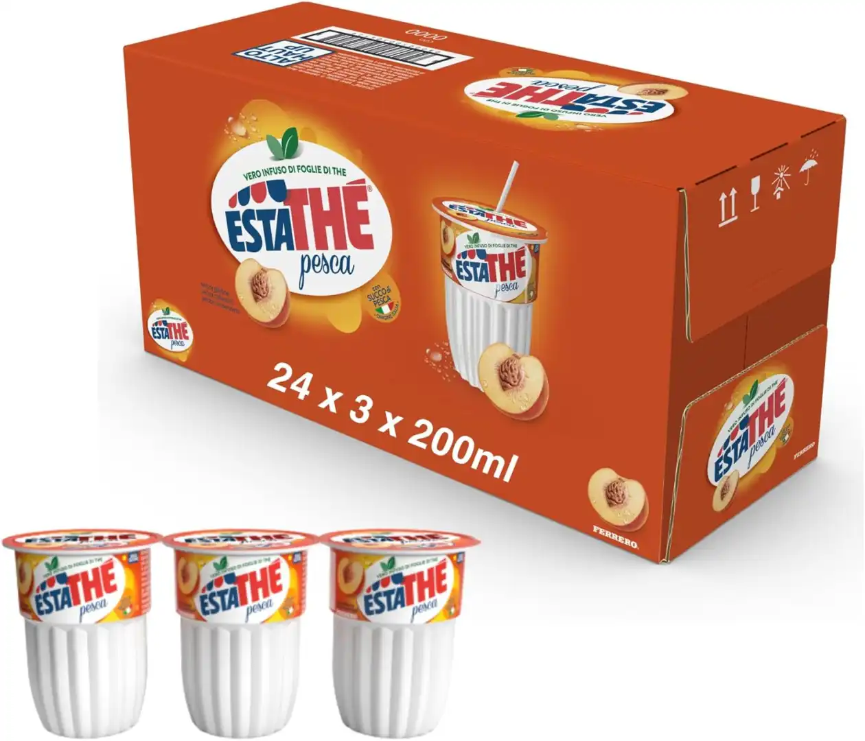 Estathé Pesca con Vero Infuso di Foglie di The e Succo di Pesca 72 x 200 ml