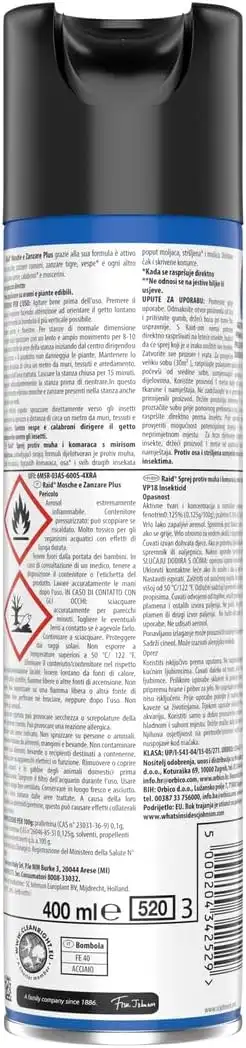 Raid Mosche e Zanzare Spray Eucalipto, 12 Pezzi da 400ml - Protezione Efficace