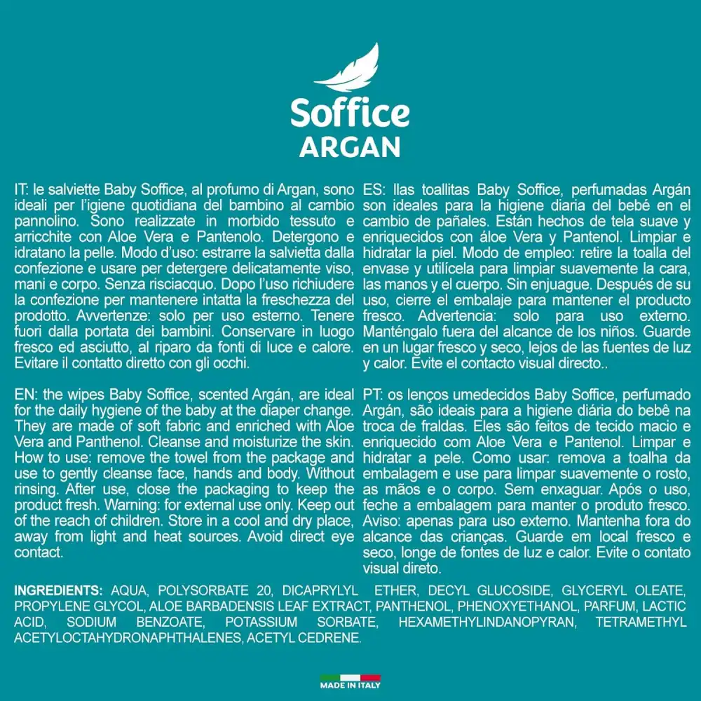 Salviette Umidificate Neonati 864 Pz – Pop-Up Argan, Delicate e Detergenti