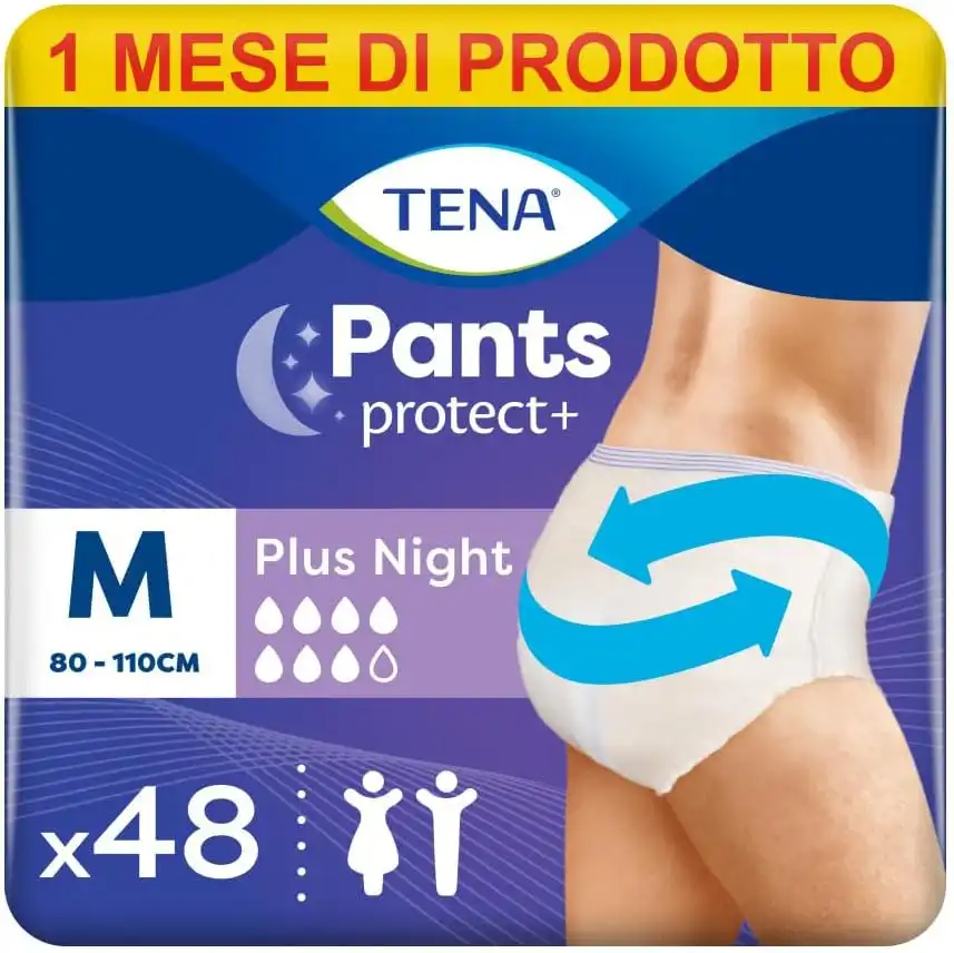 Tena Pants Plus Night M 48 Mutandine Assorbenti Unisex Notte Scorta Mens
