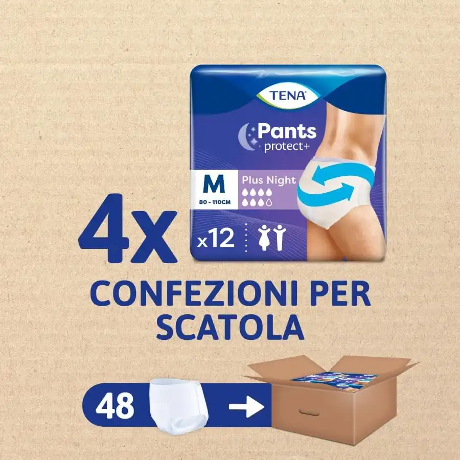 Tena Pants Plus Night M 48 Mutandine Assorbenti Unisex Notte Scorta Mens