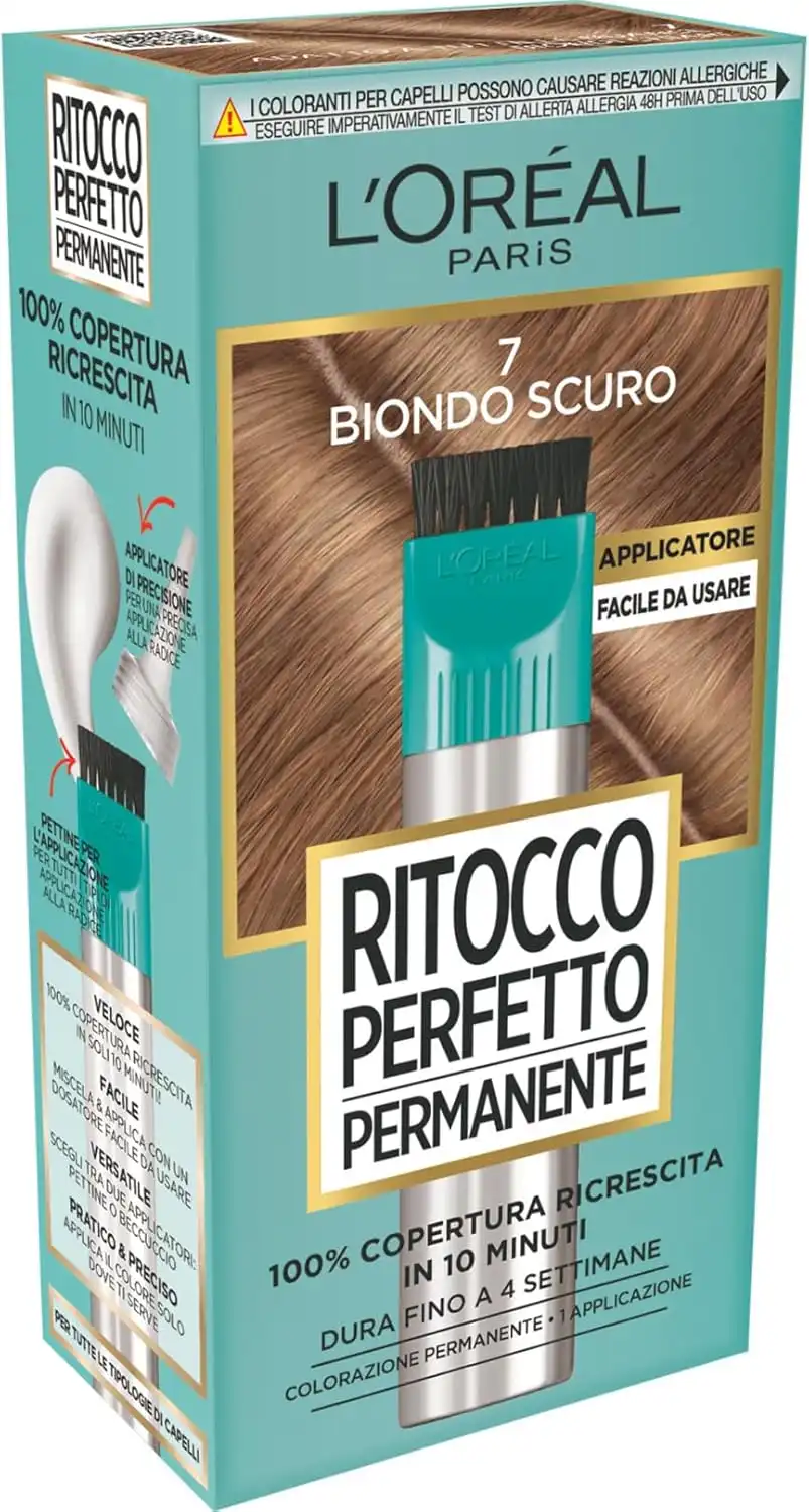 L'Oréal Paris Ritocco Perfetto Permanente Biondo Scuro Ricrescita Capelli 10 Min
