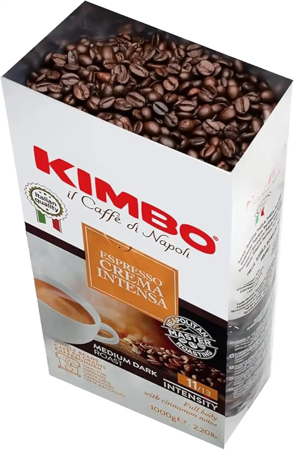 6x Caffè in Grani Kimbo Crema Intensa 6x1kg Aroma Corposo Intensità 11/13
