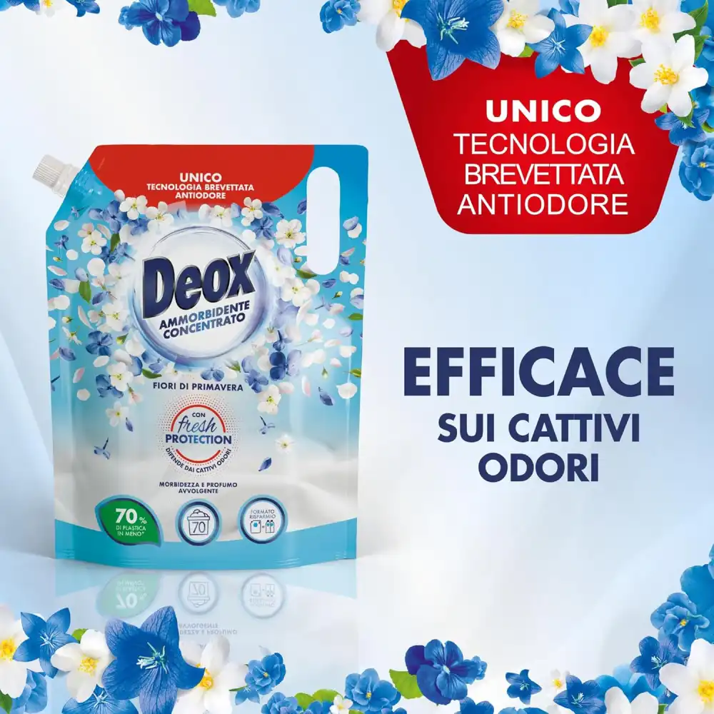 Deox Ammorbidente Concentrato Fiori di Primavera, 4 x 1400 ml, 280 Lavaggi