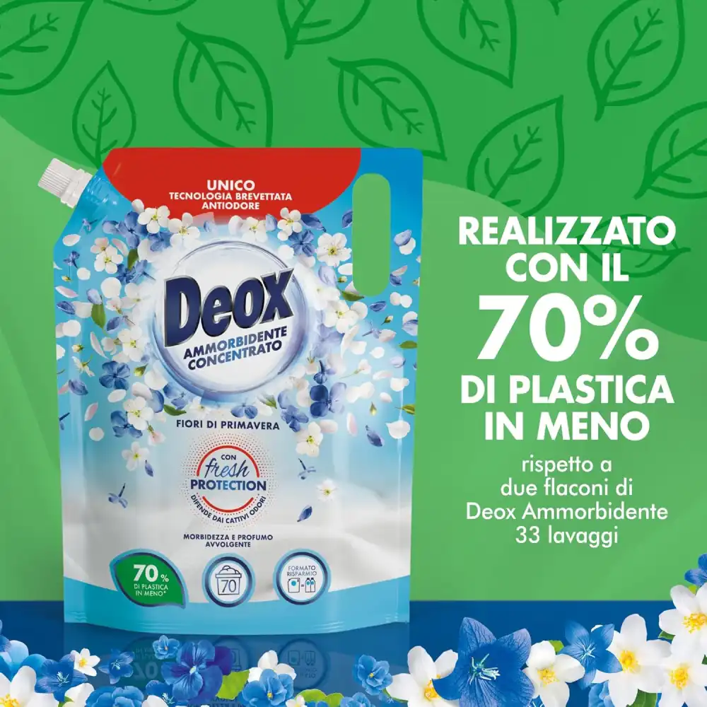 Deox Ammorbidente Concentrato Fiori di Primavera, 4 x 1400 ml, 280 Lavaggi