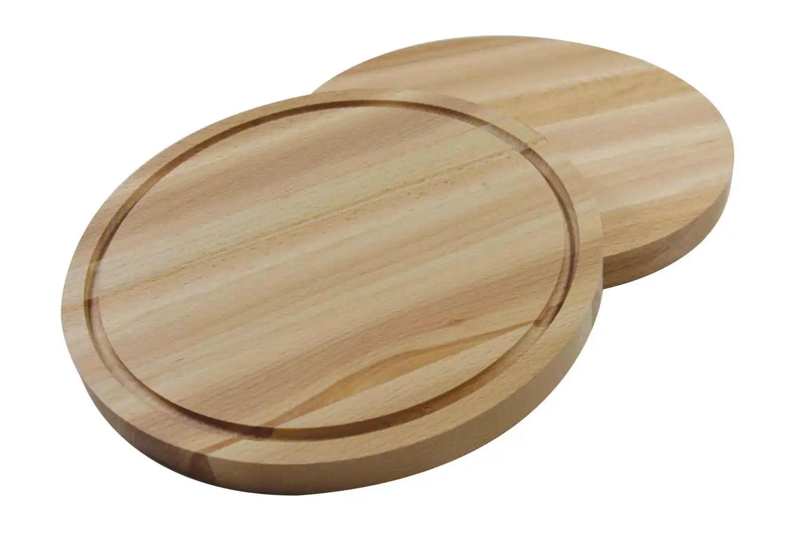 Tagliere in Legno di Faggio Cuorato Rotondo Tondo 25cm Con Scanalatura