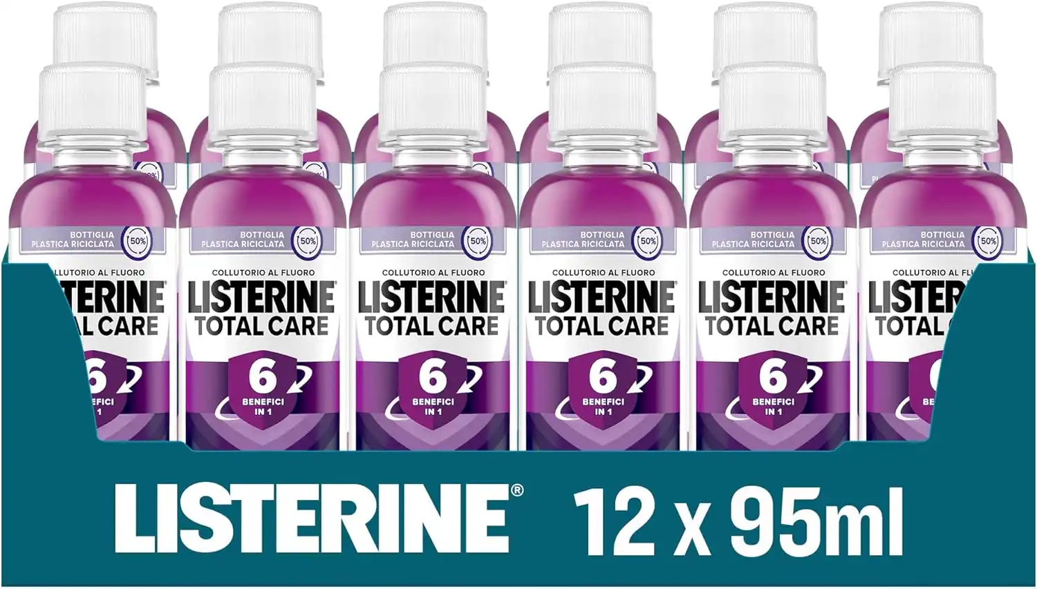Listerine Total Care 12x95ml Colluttorio Menta 6 Benefici Alito Denti Gengive