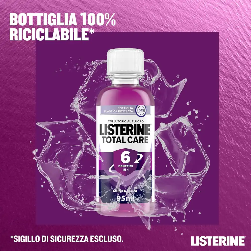 Listerine Total Care 12x95ml Colluttorio Menta 6 Benefici Alito Denti Gengive