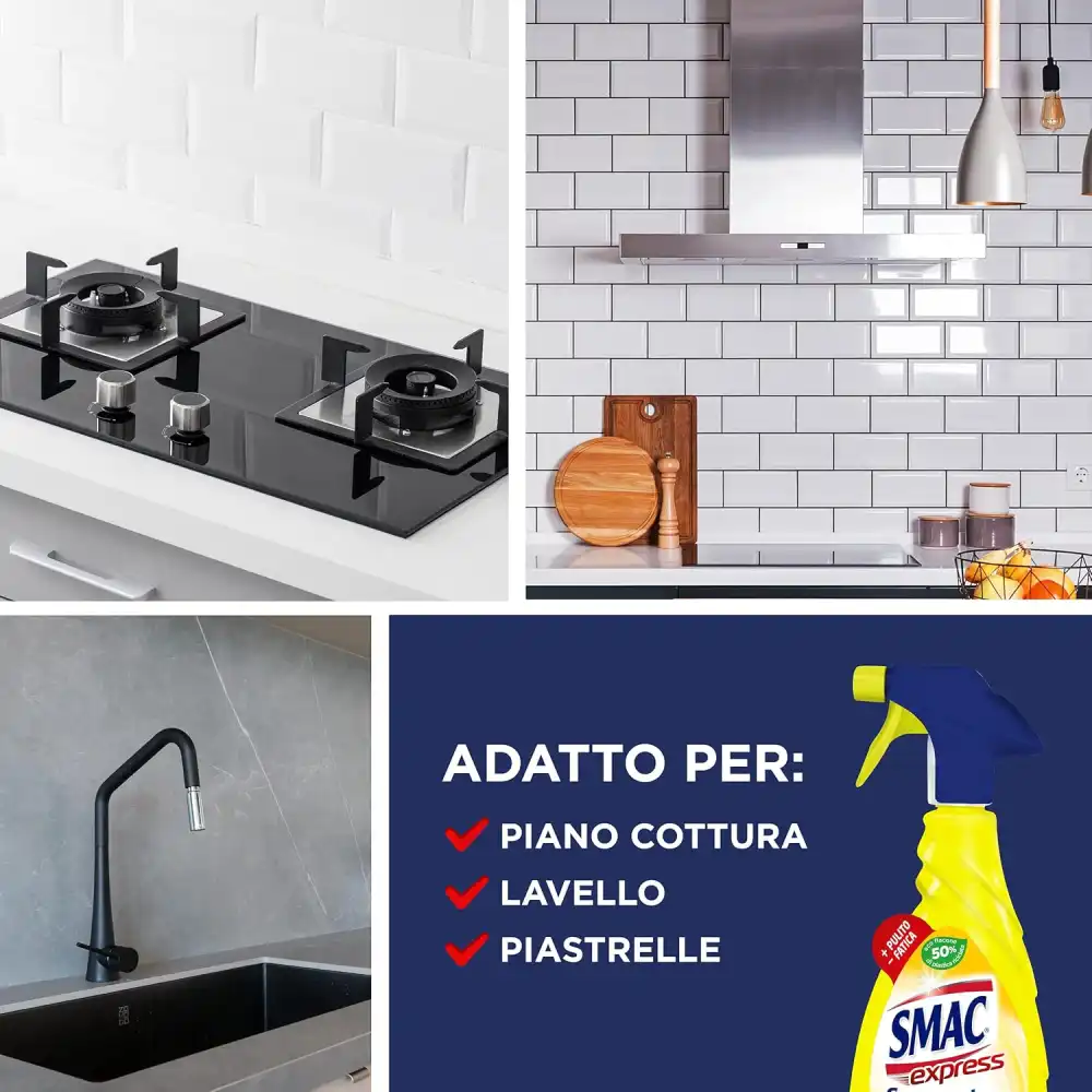 3x Smac Express Sgrassatore Limone 650ml – Spray Cucina Zero Aloni