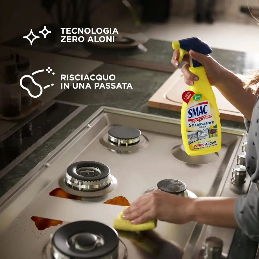 3x Smac Express Sgrassatore Limone 650ml – Spray Cucina Zero Aloni