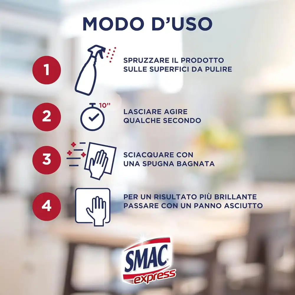 3x Smac Express Sgrassatore Limone 650ml – Spray Cucina Zero Aloni