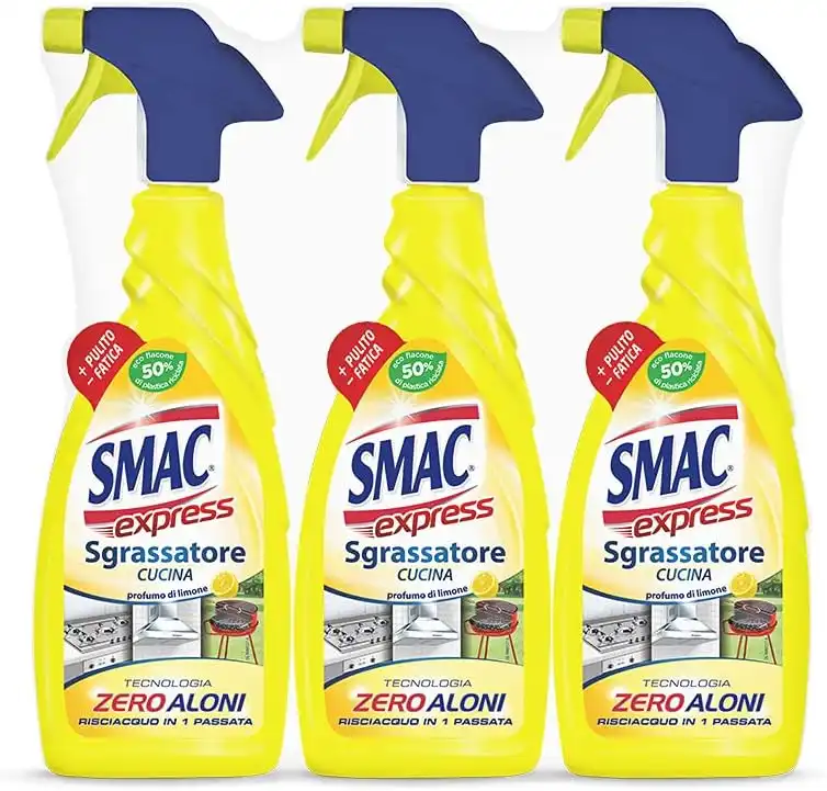 3x Smac Express Sgrassatore Limone 650ml – Spray Cucina Zero Aloni