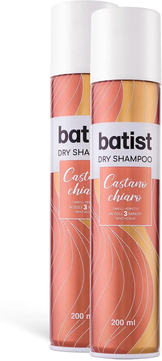 Batist Shampoo Secco Castano Chiaro 2 x 200 ml, per capelli perfetti in 3 minuti