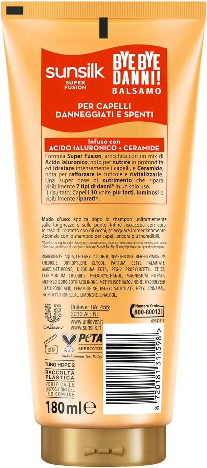 Sunsilk Bye Bye Danni Balsamo 6X180Ml Capelli Danneggiati Ceramide 6Pz
