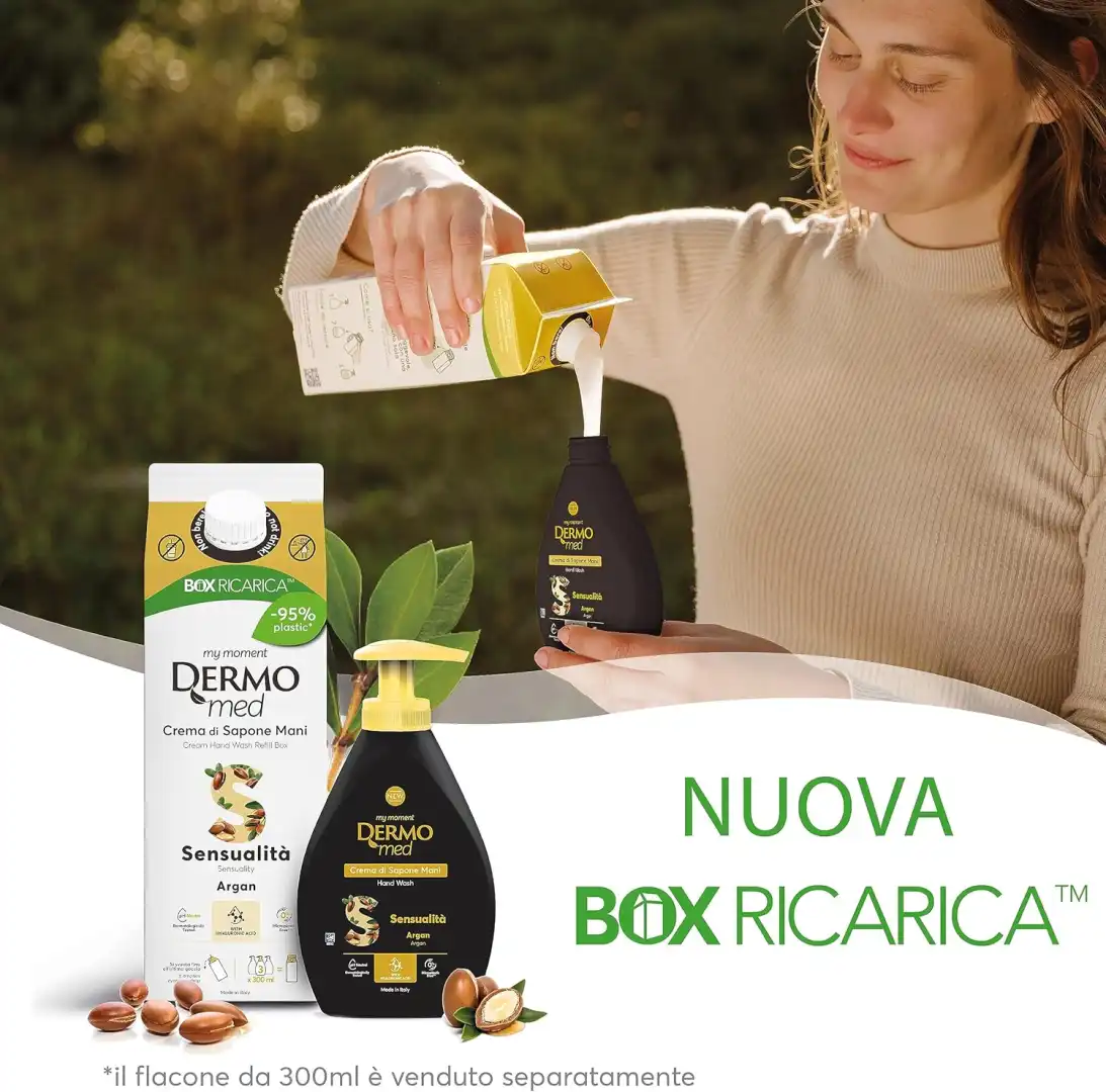 Dermomed Sapone Mani Sensualità Argan Eco Ricarica 6x900ml Idrata e Nutre