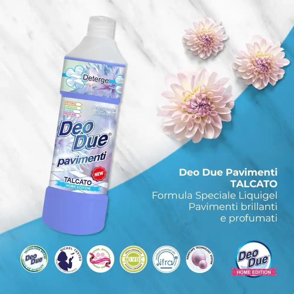 Deo Due Pavimenti Talcato 3x750ml – Detergente Profumato Igienizzante
