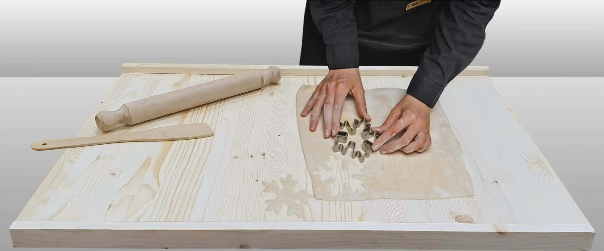 Tagliere Spianatoia Asse Stendi Pasta Per Impastare In Legno 80x60xh1,8 cm