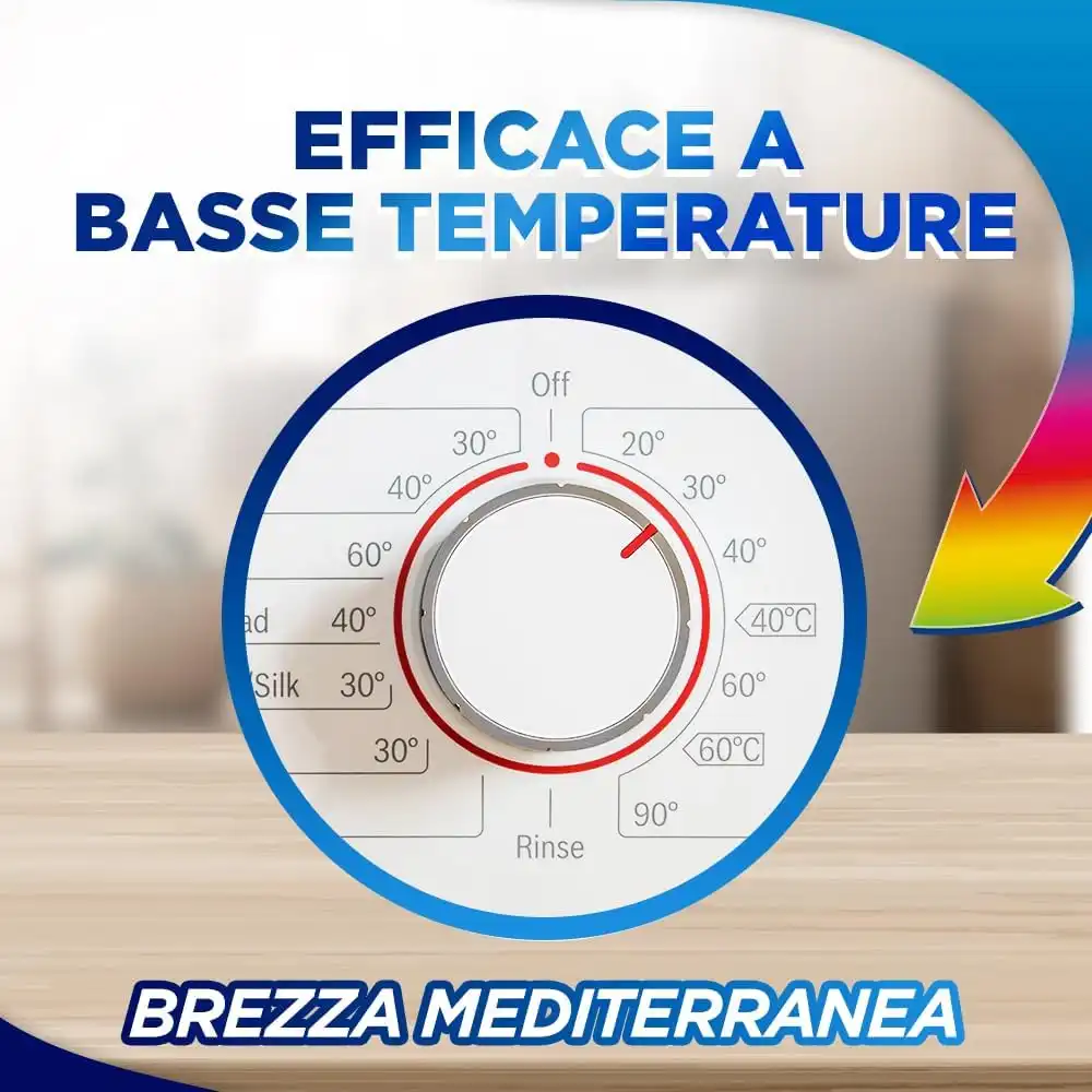 8x Sole Lanza Detersivo Lavatrice Liquido Brezza Mediterranea 320 Lavaggi 2L Cad