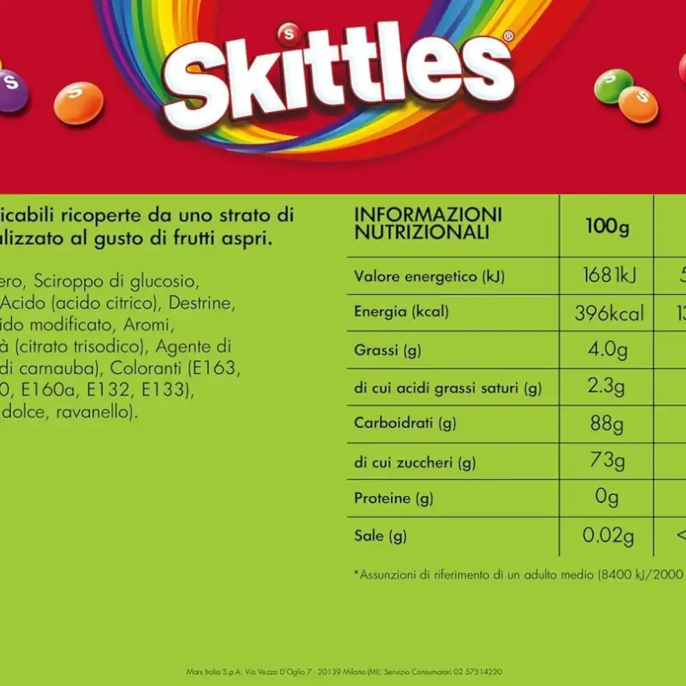Skittles Crazy Sours 15x136g Caramelle Frutta Aspro Display Box Nuova
