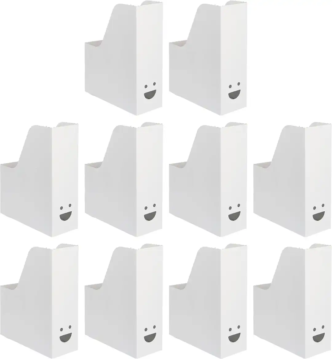 10 Pezzi IKEA TJABBA Portariviste Bianco Cartone 30x25x10cm Ufficio Documenti XL