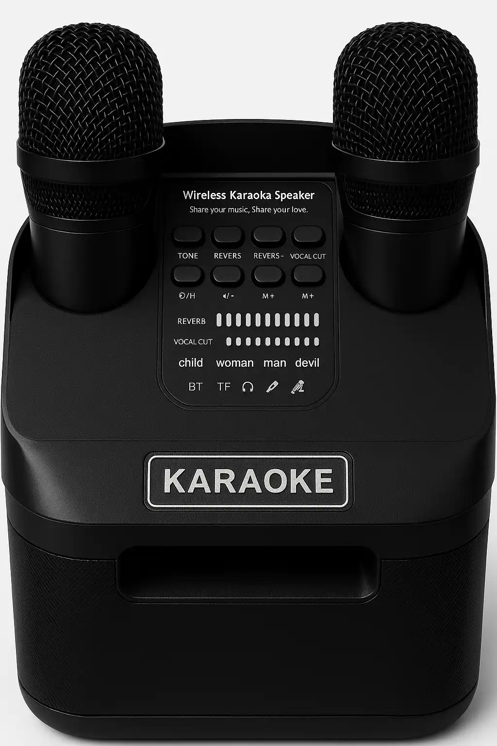 Speaker Karaoke Bluetooth Portatile con 2 Microfoni Wireless e Effetti Audio