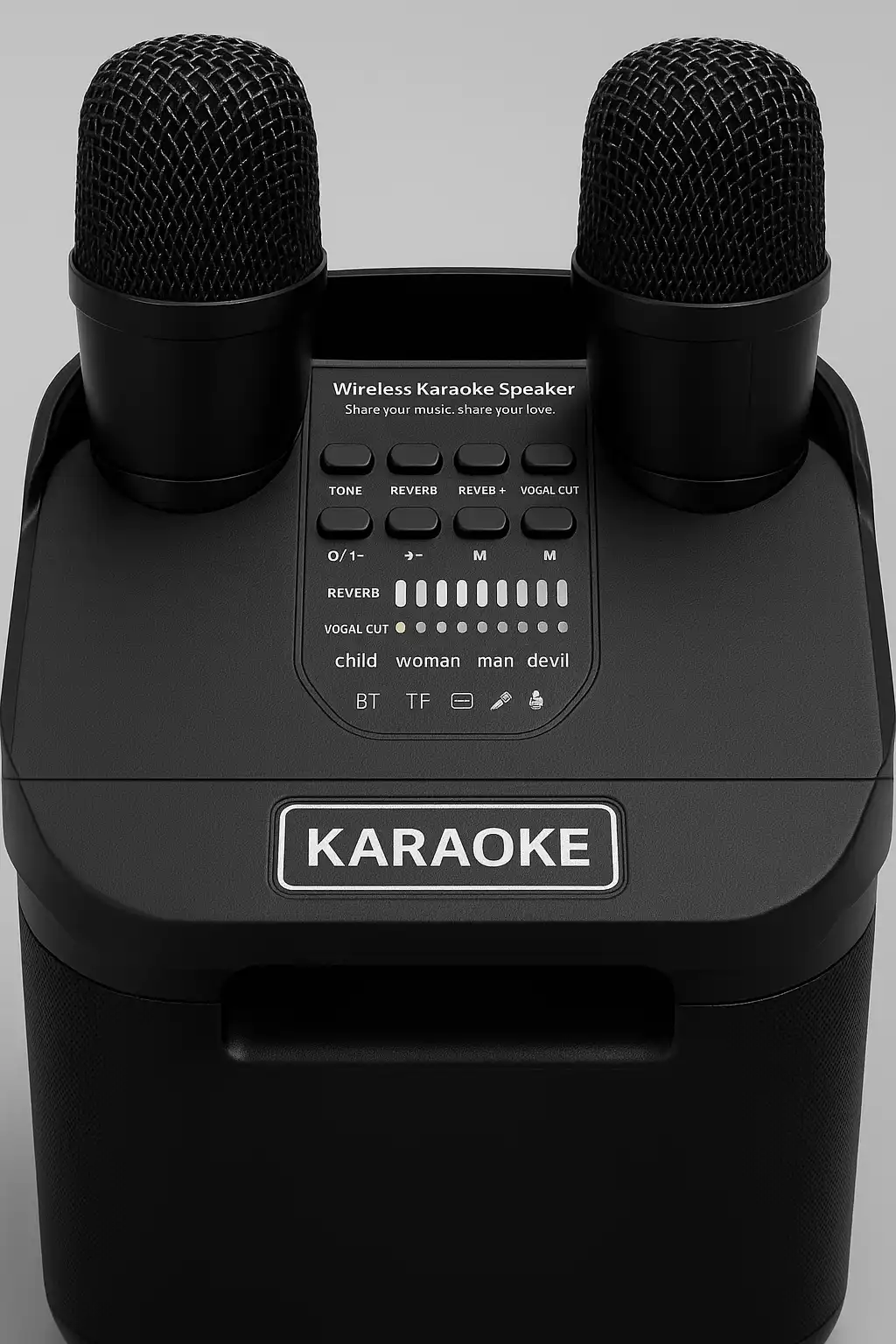 Speaker Karaoke Bluetooth Portatile con 2 Microfoni Wireless e Effetti Audio