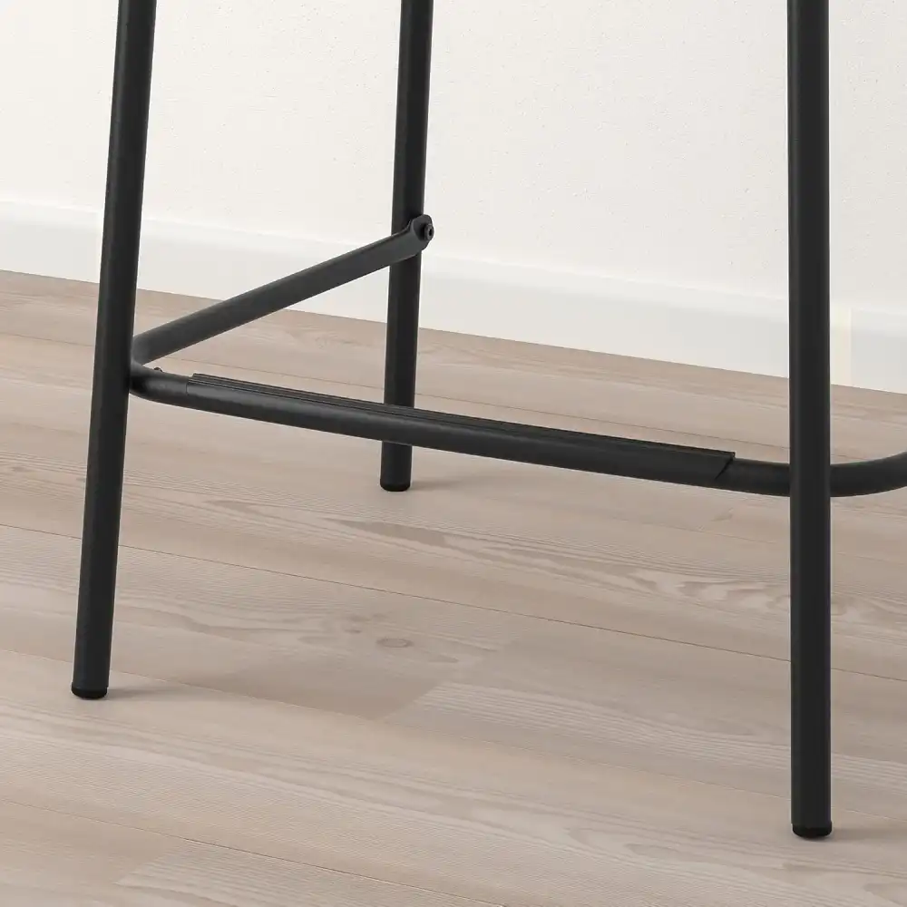 IKEA STIG Sgabello Bar con Schienale 63cm Nero Cucina Sedia Alta ModernaOK