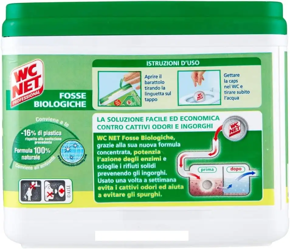 5x WC Net Fosse Biologiche 20 Capsule WC Idrosolubili Anti Odori Stop
