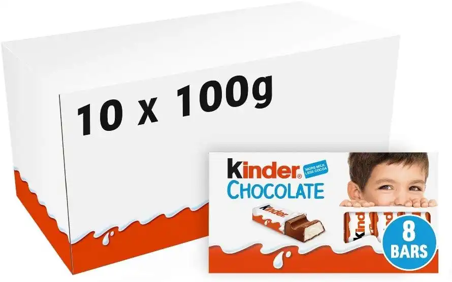 10x Ferrero Kinder Barrette di Cioccolato al Latte 10x100g