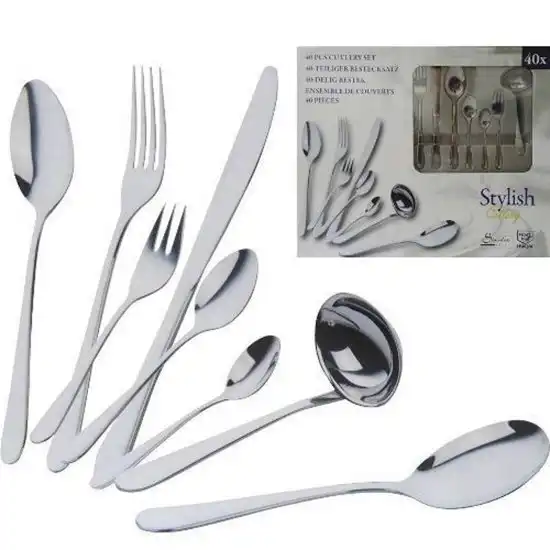 Servizio Set Completo Di 40 Posate In Acciaio Inox Stylish Cutlery Elegante