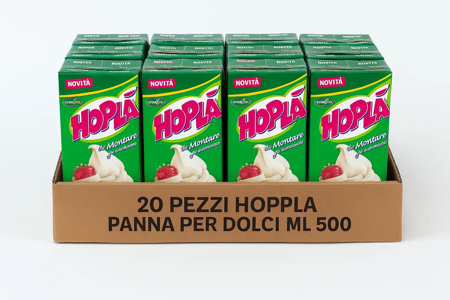 20x Hoplà Panna Vegetale da Montare Gia' Zuccherata 500ml Senza Glutine