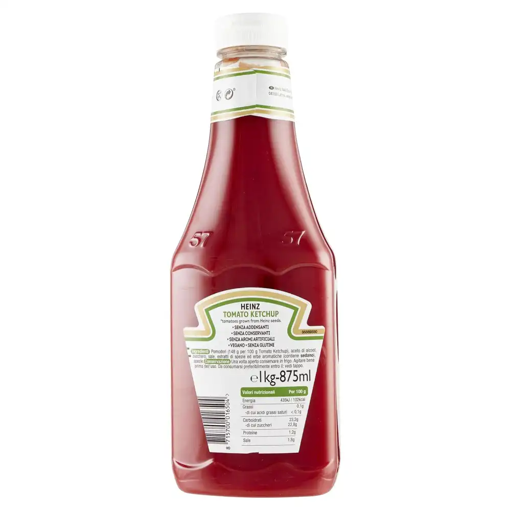 8X Heinz Ketchup Squeeze 875Ml Salsa Pomodoro Hamburger Patatine Top Qualità