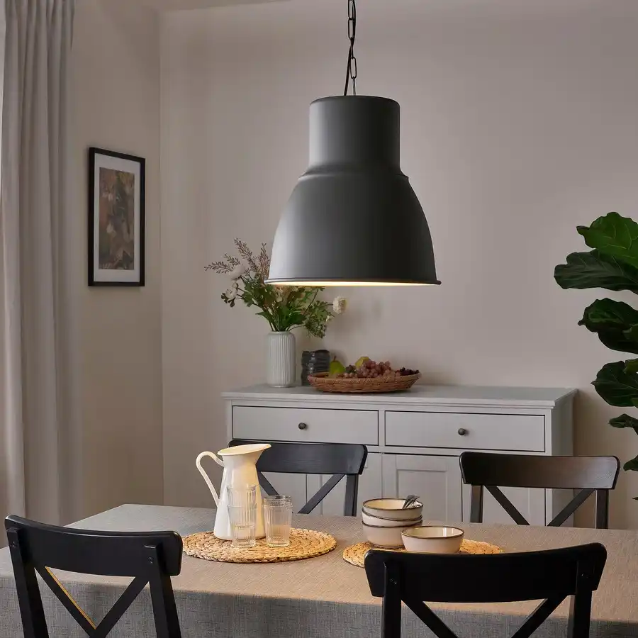 Lampada a Sospensione 38cm Grigio Scuro Stile Moderno per Cucina o Sala