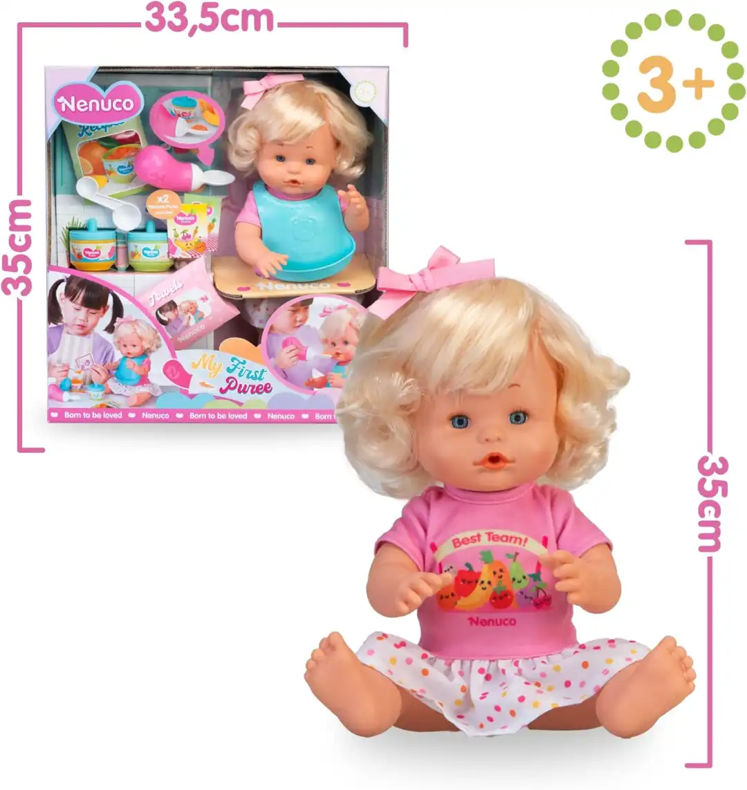 Nenuco Prima Pappa Bambola 35Cm Con Accessori Cucina E Pappa Gioco Bambini 3+
