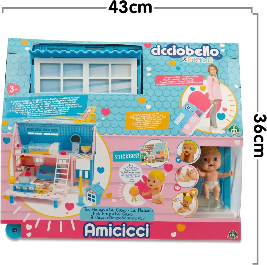 Cicciobello Amicicci Casa Trolley – Playset Valigia con Accessori e Bambolotto