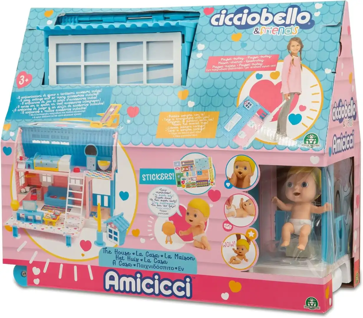 Cicciobello Amicicci Casa Trolley – Playset Valigia con Accessori e Bambolotto