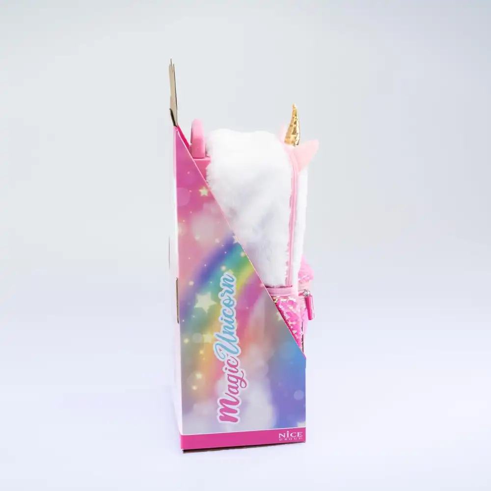 Trolley Magico Unicorno Bambina Zaino con Ruote 2 in 1 Peluche e Paillettes Rosa